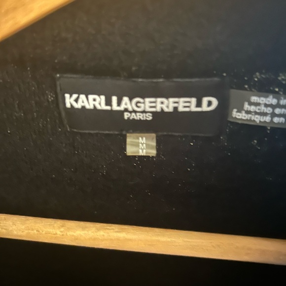 Karl Lagerfeld Black and Silver Blazer with Ornate Trim - Picture 3 of 3